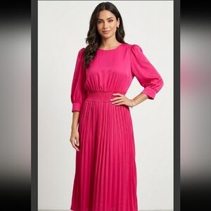 Vintage Pellini Petites Chic Fuchsia Long Sleeve Dress